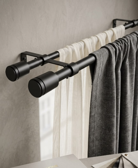 Matte charcoal slimline curtain track