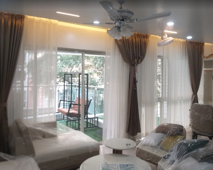 Master Bedroom Motorized Drapes